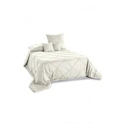 bonprix Tagesdecke mit Rechtecken, beige, Gr.180x250 cm, Tagesdecke mit Rechtecken