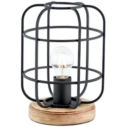 BRILLIANT Lampe, Gwen Tischleuchte antik holz/schwarz korund, Metall/Holz, 1x A60, E27, 40W,Normallampen (nicht enthalten)