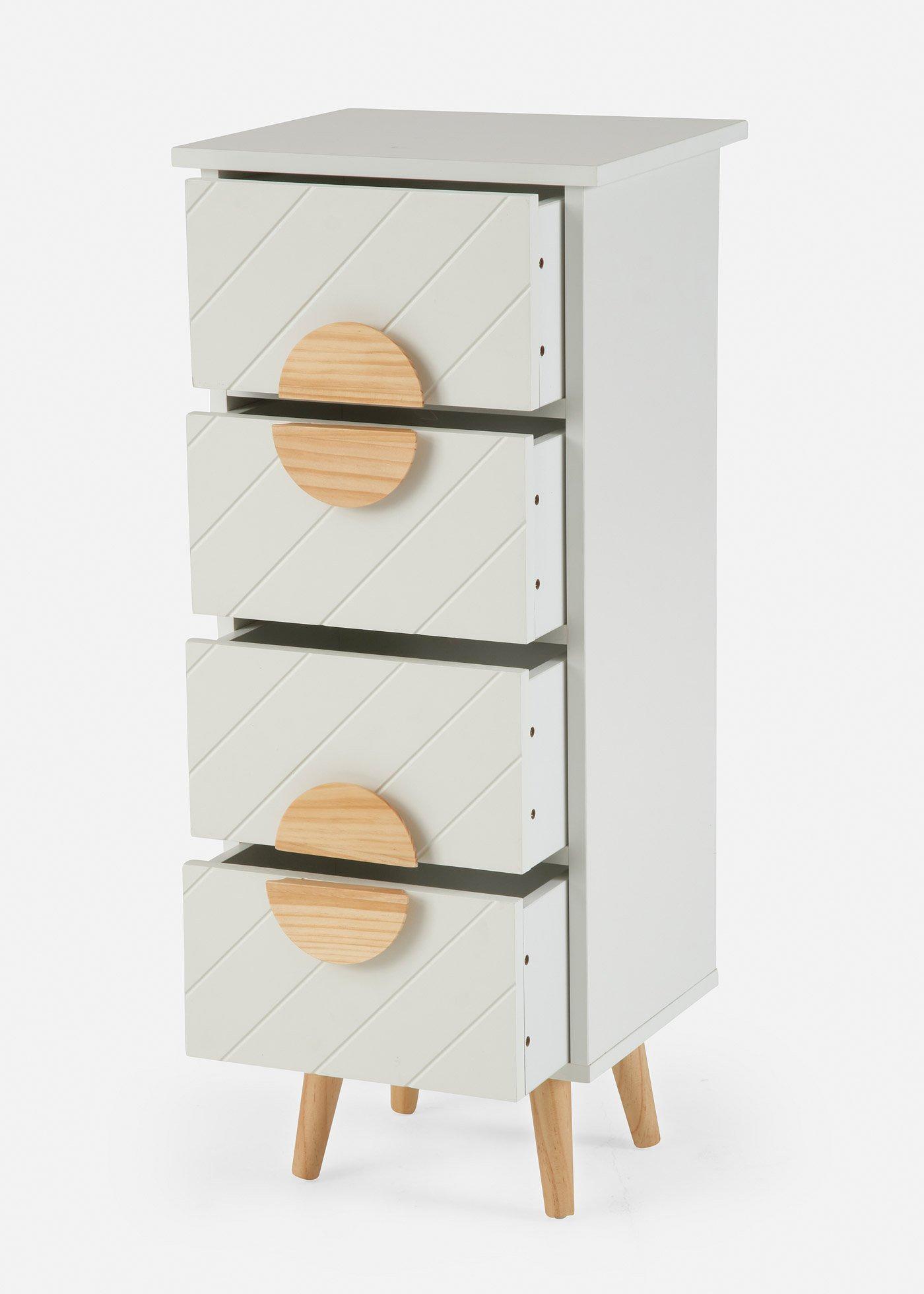 bonprix Badezimmer Kommode, weiß, Gr.83x35 cm, Schubladenkommode in moderner Natürlichkeit