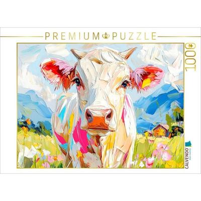 CALVENDO Puzzle Zauberhafte Kuh auf der Weide | 1000 Teile Lege-Größe 64x48cm Foto-Puzzle für glückliche Stunden, Sonstige von , Calvendo Puzzle