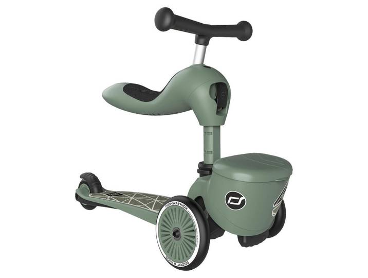 Scoot and Ride Kinderscooter Highwaykick 1, Grren Lines, Metall, Kunststoff, 24x37x55 cm, unisex, höhenverstellbarer Lenker, weicher Sitz, Anti-Überschlag-Vorrichtung, Freizeit & Co, Gartenspielzeug, Scooter
