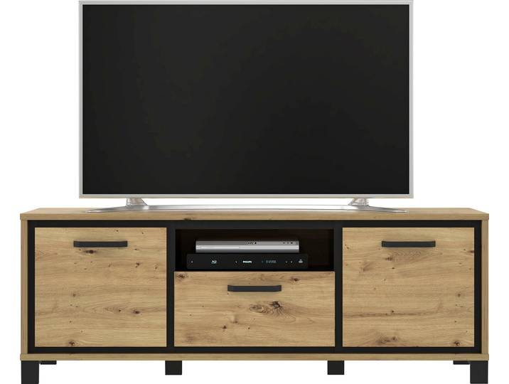 Lowboard FORTE Trondheim , schwarz (artisan eiche, schwarz eiche), B:158,4cm H:58,9cm T:41,5cm, Sideboards, Lowboard, Breite 158 cm