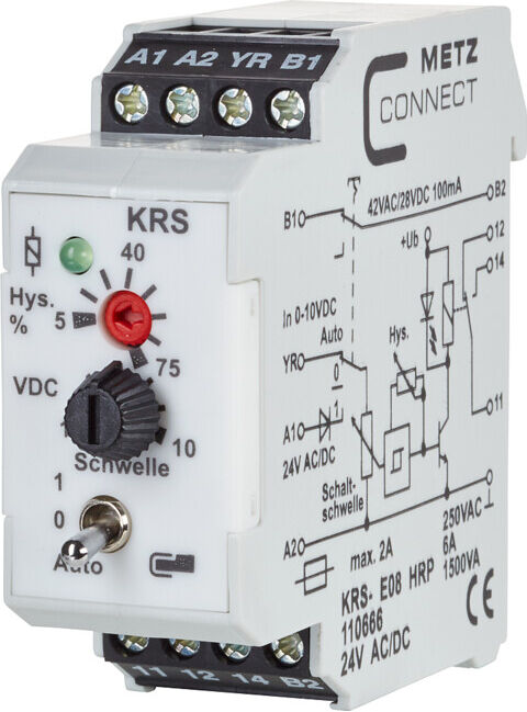 BTR NETCOM Module d’interface 1W KRS-E08 HRP 24ACDC ; Metz Connect (110666)