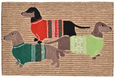 Lush Decor Frontporch Holiday Hounds Indoor/Outdoor Mat