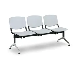 Kunststoff-Wartezimmerbank, Traversenbank SMILE, 3-sitzig, grau
