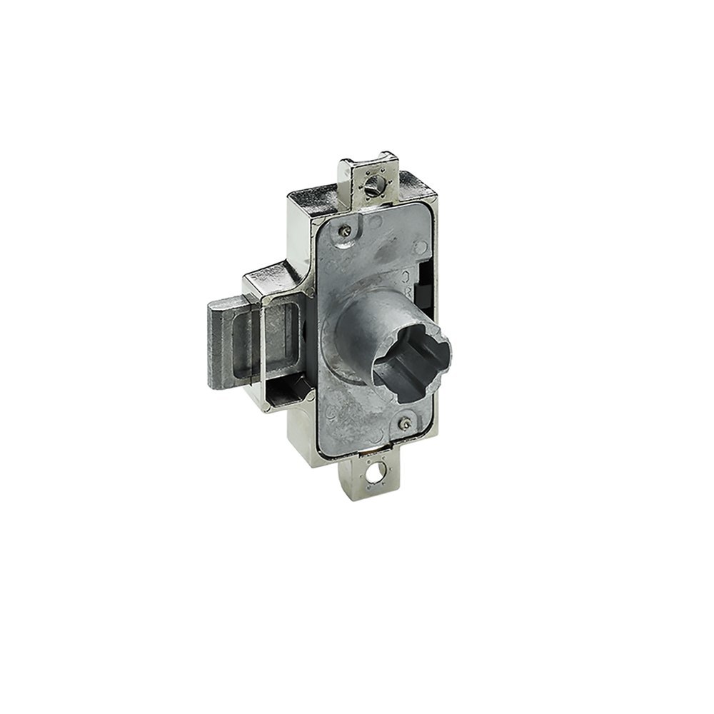 Hettich Drehstangenschloss-Set, mit Anschlägen,D25,Metall,vernickelt zum Anschrauben 9207074