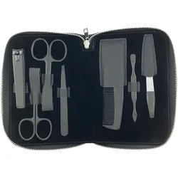 Maniküre Etui mit Reißverschluss, 7-teilig, Schwarz
