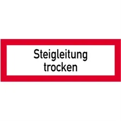 Aufkleber Steigleitung trocken, Folie, 297x105 mm