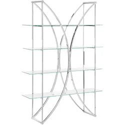 REGAL mit 4 Ebenen Metall 175 cm Silber Hollow
