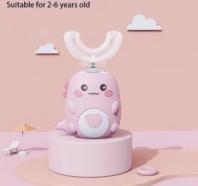 Inspired Finds SmileWave Kids Rechargeable U Shape Electric Toothbrush 2 6 Years Old Pink