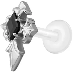 PTFE Labret mit Innengewinde + Titan-Aufsatz KREUZ