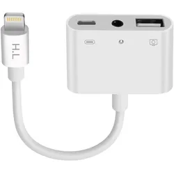 Avizar USB / iPhone / 3.5mm Klinke Adapter, Audio Adapter, Weiss