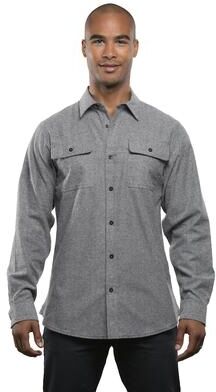 Burnside BU8200 Men's Extra Soft Solid Flannel in Heather Grey size 3XL 8200, BN8200, B8200