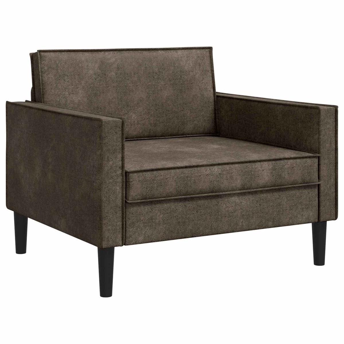vidaXL Loungefauteuil XL - Donkergrijs - Kunstleer en Suède