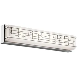 Wandleuchte Lampe Badezimmerlampe LED Flurleuchte chrom Opalglas  L 61,4 cm