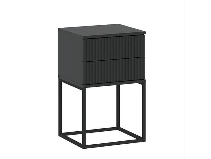 Nachttisch CADRO 2 Schubladen 40x38.5x65cm anthrazit matt / laminiert