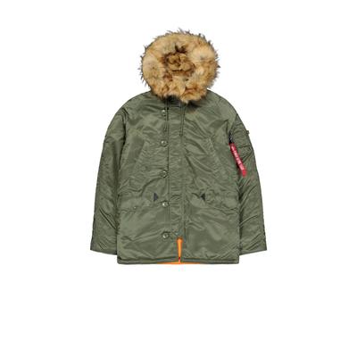 Winterjacke ALPHA INDUSTRIES "N-3B VF 59", Herren, Gr. S, grün (sage, grün), Obermaterial: 100% Nylon. Futter: 100% Nylon. Füllung: 100% Polyester, Jacken Winterjacke