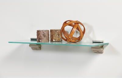 Wallscapes Capri Opaque Glass Wall Shelf with Crowne Brackets