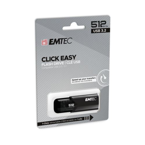 512GB Emtec USB-Stick B110 USB 3.2 Click Easy Black