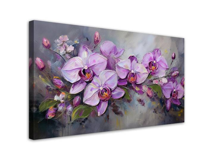 Feeby Leinwandbild Orchidee Lila Blumenarrangement 120x60cm, Floral, Rechteckig, 120x60 cm, Bilder & Rahmen, Bilder, Leinwandbilder
