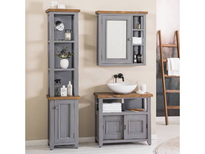 Meuble sous lavabo 75 x 68 x 35cm Gris/Gris