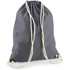 Westford-Mill Turnbeutel W110 Cotton Gymsac, graphite grey, mit Kordelzug, aus Baumwolle, zum Bemalen, 12 Liter, 46cm