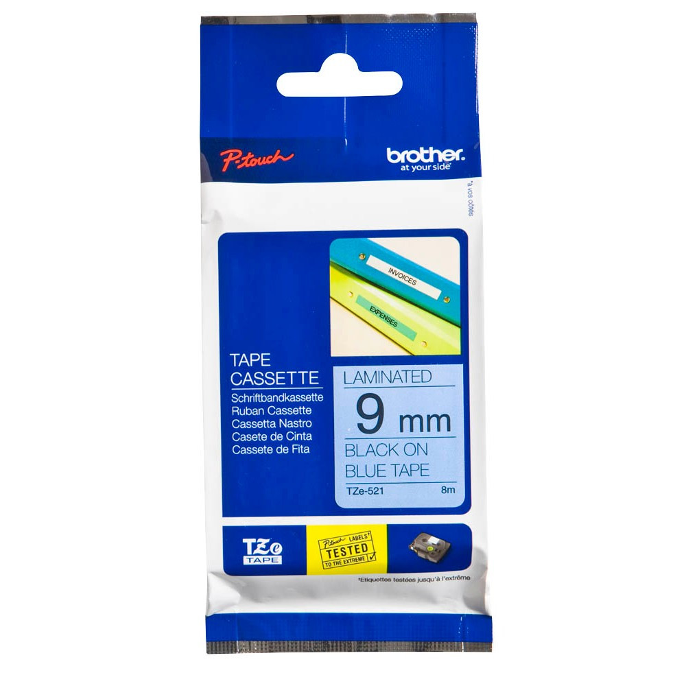 Brother TZe-521 Labelbandcassette met 9 mm bandbreedte