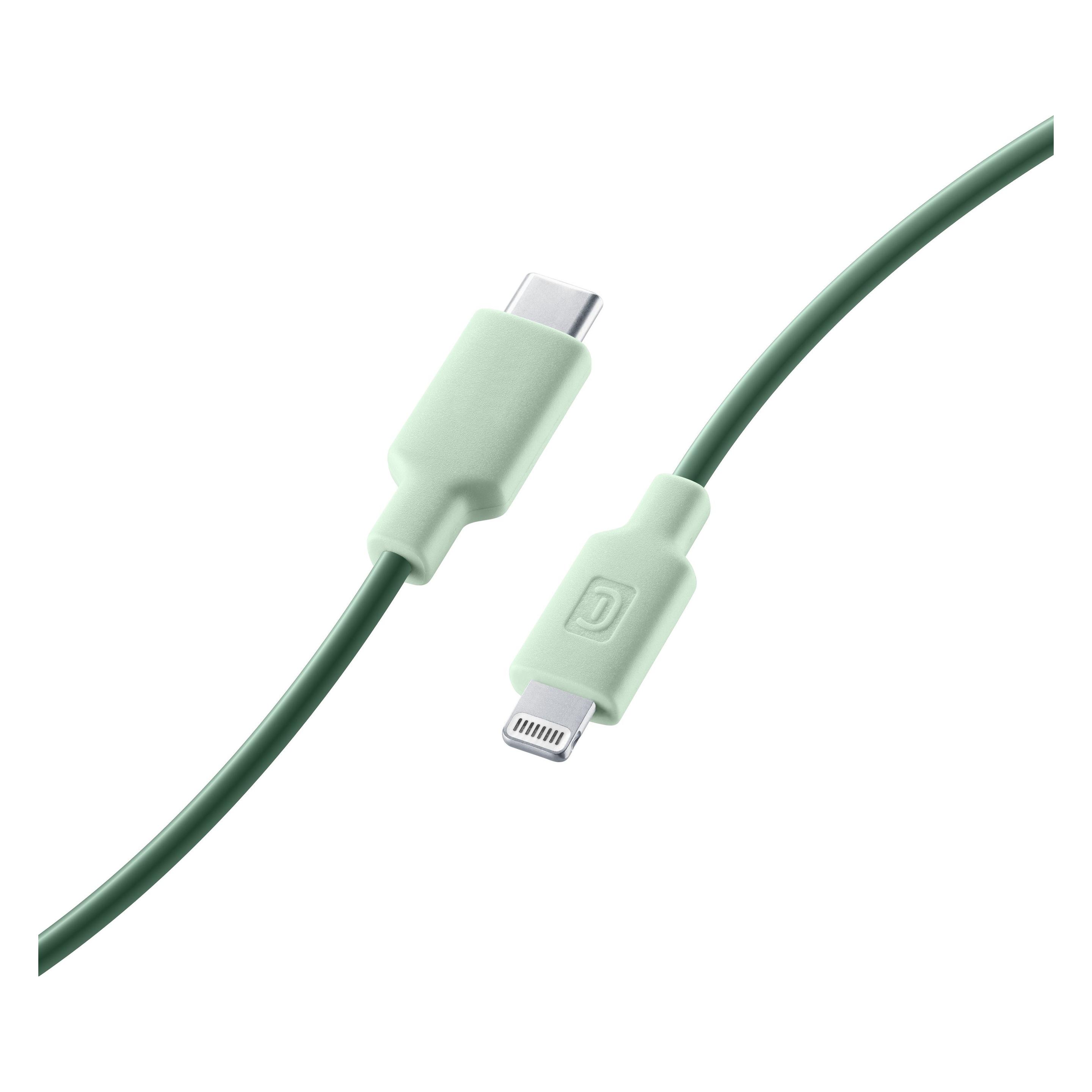 Cellularline Stylecolor Cable 100cm - USB-C to Lightning (1 m, USB 3.2 Gen 1, 30 W) (USBDATAC2LMFISMARG)