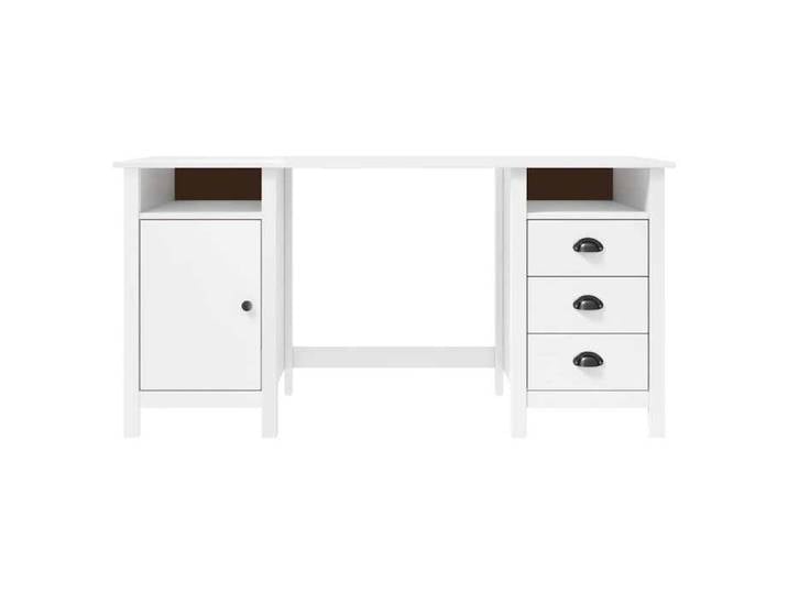 Remise Bureau Informatique - Blanc - Bureau Hill - Blanc - 150x50x74cm - Bois de pin - solide_hss77l