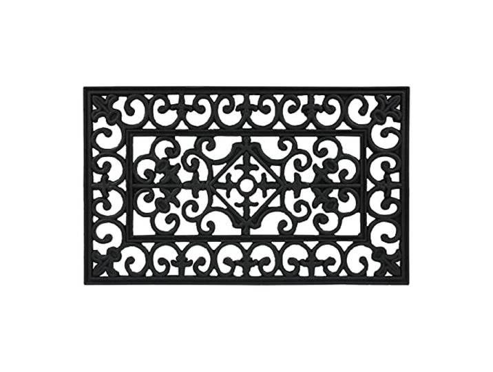Relaxdays Paillasson Caoutchouc\, LXP 75x45 cm\, antidérapant\, résistant aux intempéries\, Tapis extérieur intérieur\, Noir