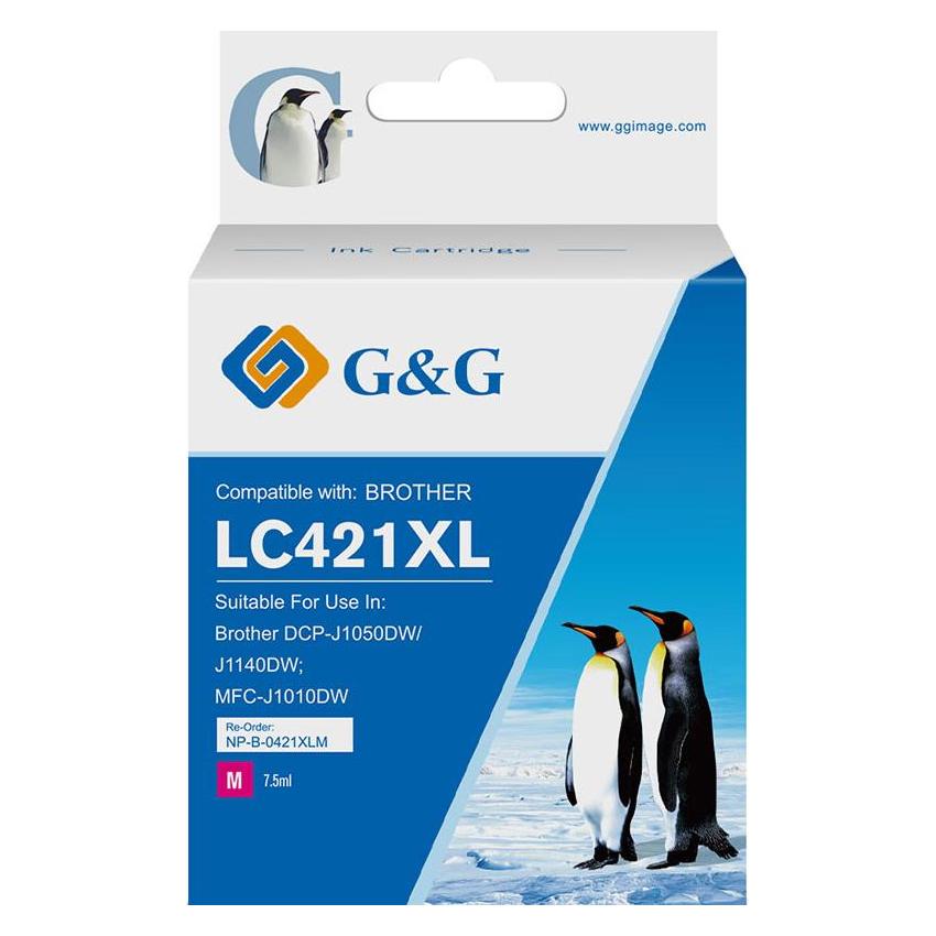 G&G kompatible Brother LC421XLM Tintenpatrone, Magenta, 500 (M) (20557)