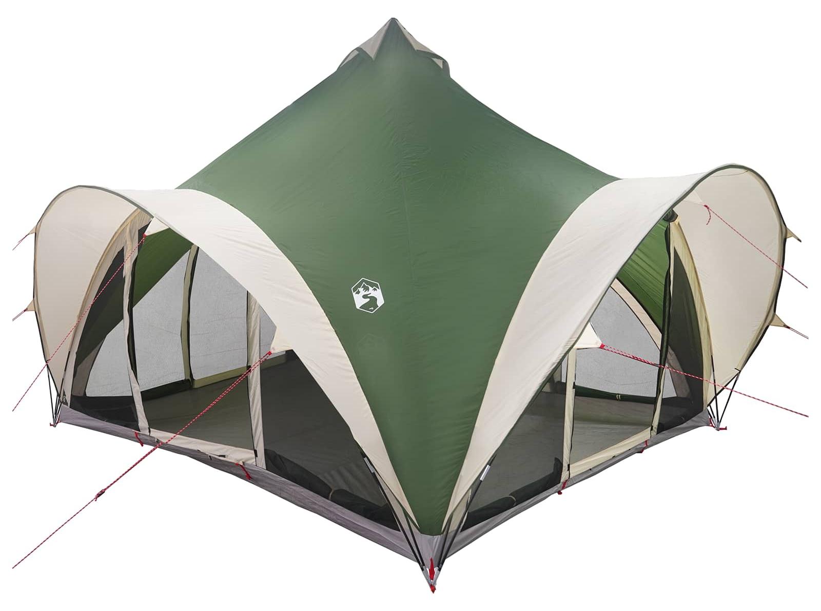 Tipi Zelt mit Dach Grün 6-Personen Polyester und Stahl