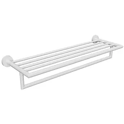 Brillantbad WHITE  Handtuchablage Messing Weiß 550x120x265 mm für Bad & Küche >> zum Bohren
