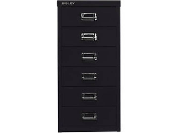 Bisley Schubladenschrank 6 Schübe Schwarz 279 x 380 x 590 mm