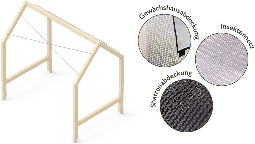Upyard Hochbeet-Abdeckung mit Schutzrahmen 115 x 114 cm