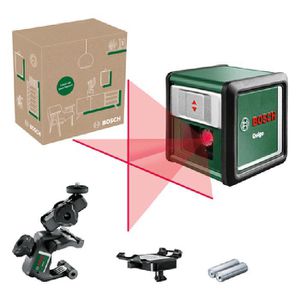 Bosch Kreuzlinienlaser Quigo 06036635Z0, roter Laser, selbstnivellierend, Klemme & Adapter