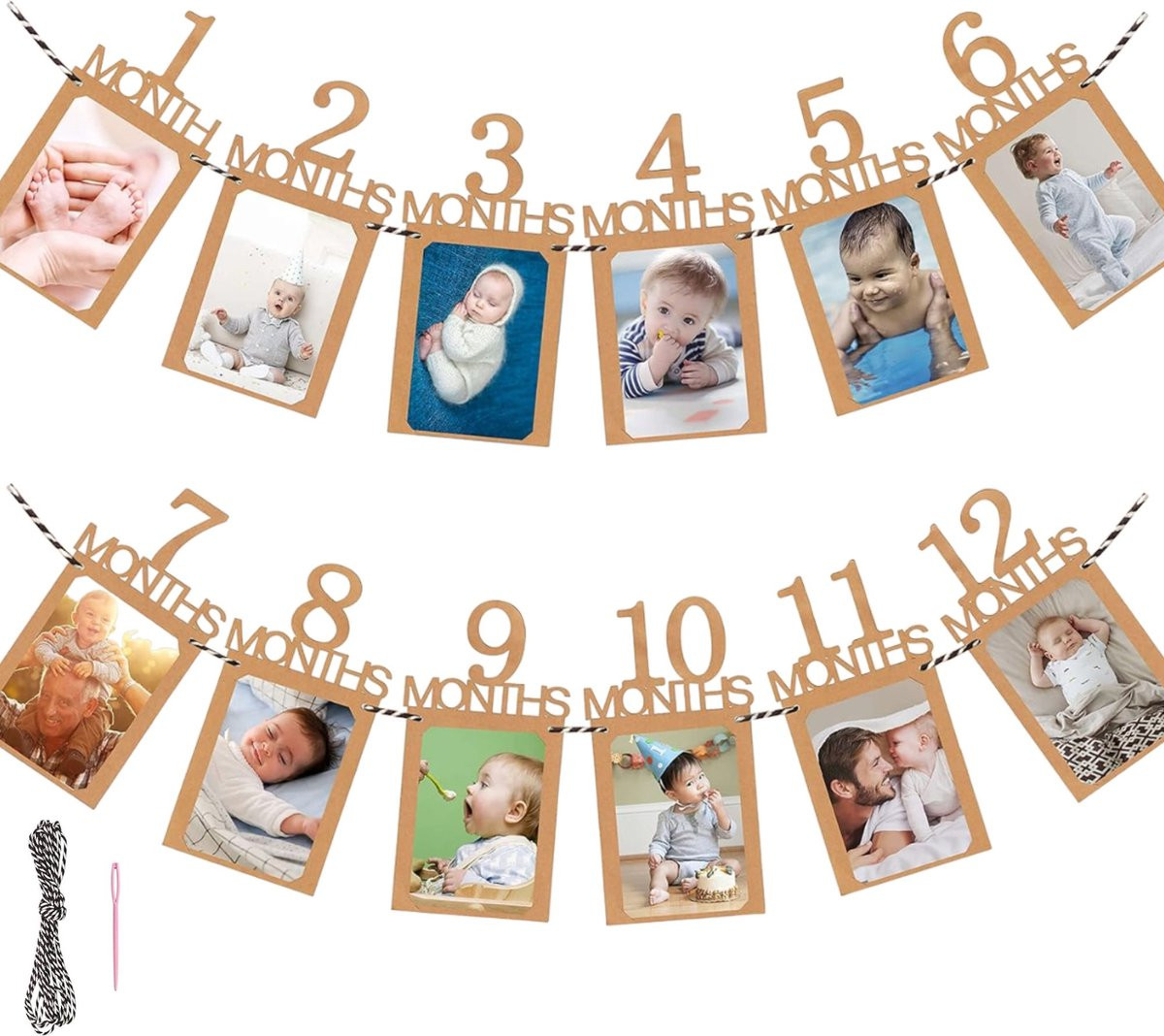 Happy Happenings Fotoslinger Fotolijst Baby Eerste Jaar - Bruin