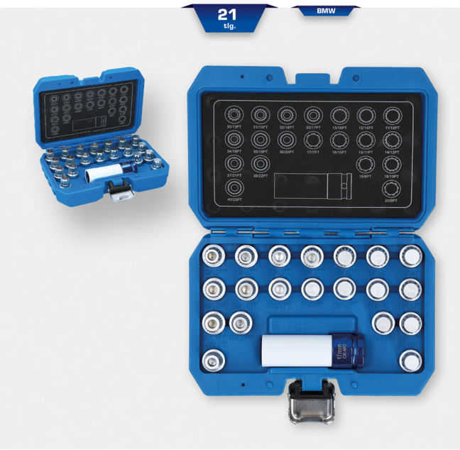 Brilliant Tools Assortiment de systèmes antivols de roue pour BMW, 21 pcs (BT691230)
