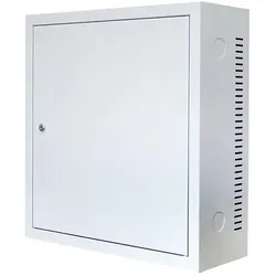Dsit 3HE Wandschrank Weiss mit Metalltür 185mm tief (3 HE), Serverschrank, Weiss, Grau