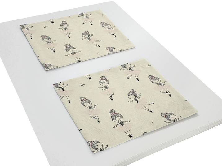 Platzset ADAM Ballerina Gr. 1, rosa, B:40cm L:40cm, Obermaterial: 100% Baumwolle, Platzsets, Platzset, GOTS organic,zertifiziert durch CERES 0242für Kinder