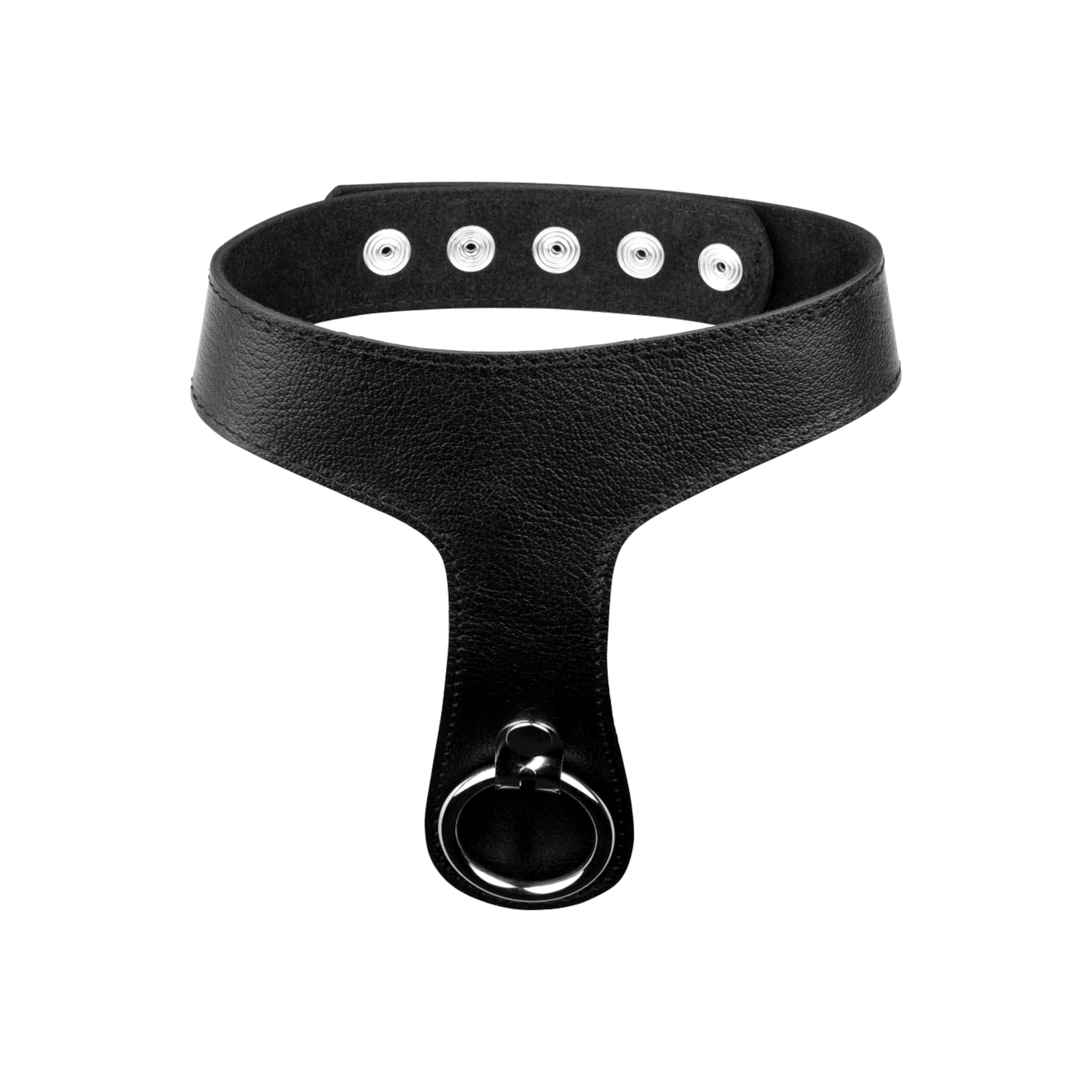 Sklaven-Halsband aus Leder mit O-Ring