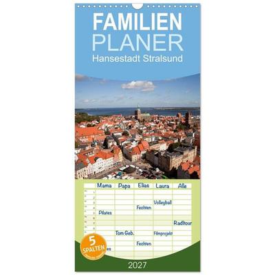 Familienplaner 2027 - Hansestadt Stralsund mit 5 Spalten (Wandkalender, 21 x 45 cm) CALVENDO
