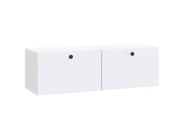 TV-Wandschrank 98 x 31 x 30 cm weiß aus technischem Holz Wandmontage, moderner Stil, nur für den Innenbereich, Gewicht 14,82 kg, maximale Belastung 60 kg, Montage erforderlich