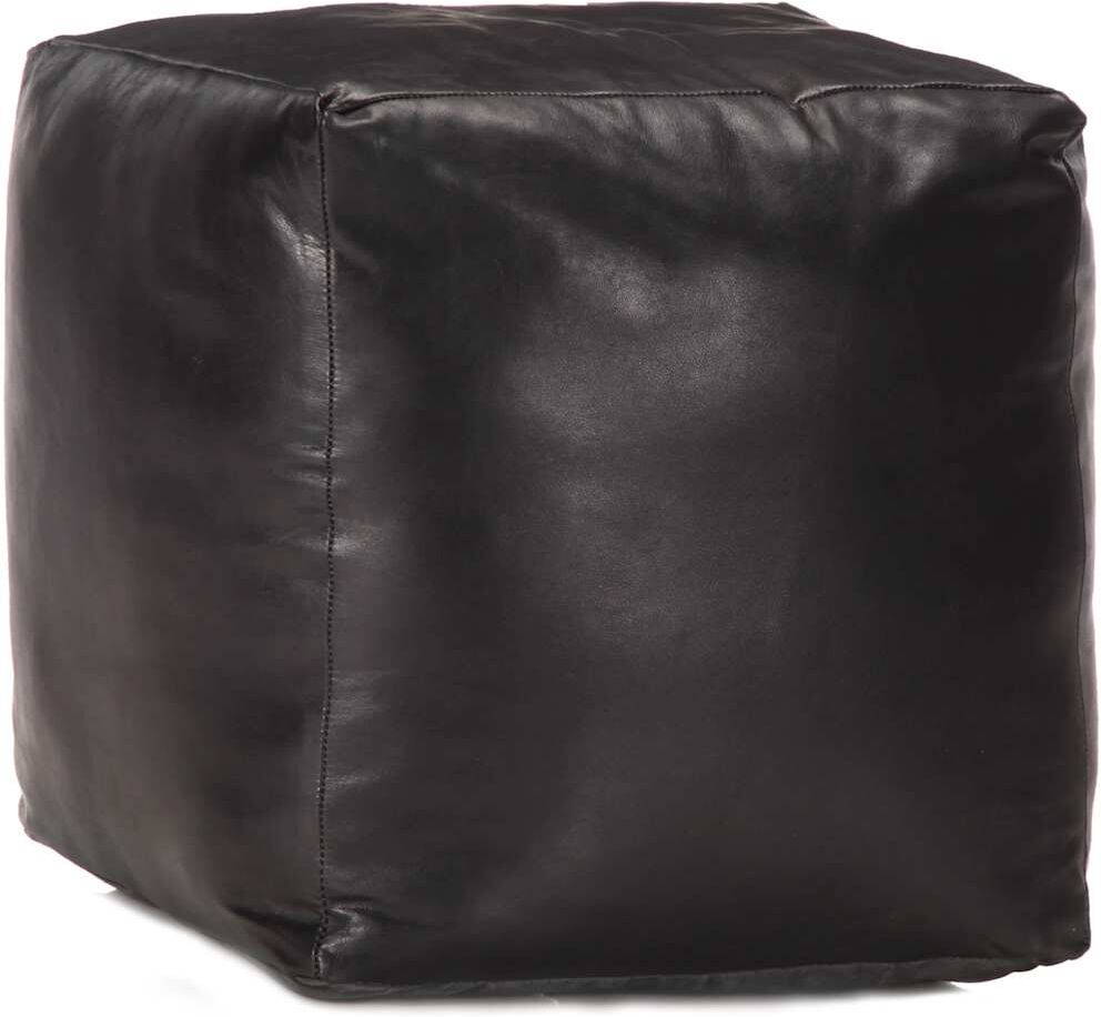 vidaXL Pouf 40 x 40 x 40 cm Noir Cuir véritable de chèvre