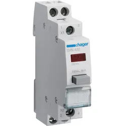 Hager SVN432 Taster 16A 2 Schließer 230V AC mit Leuchtmelder rot 1PLE