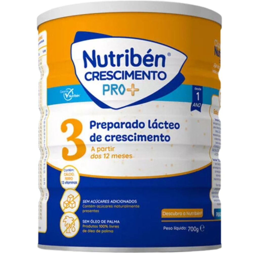 Nutribén Growth Milk Pro+ 3 12 Months 800g 12 Months - 3 Years Old Expiration Date: 2026-10-31