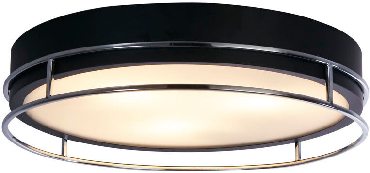 Latitude Run Averie Glass Flush Mount Black/Chrome