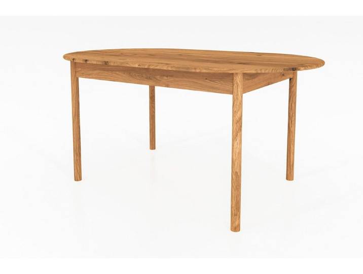 Natur24 Esstisch Tisch Zola oval Wildeiche massiv in 100x200cm mit Holzbeinen