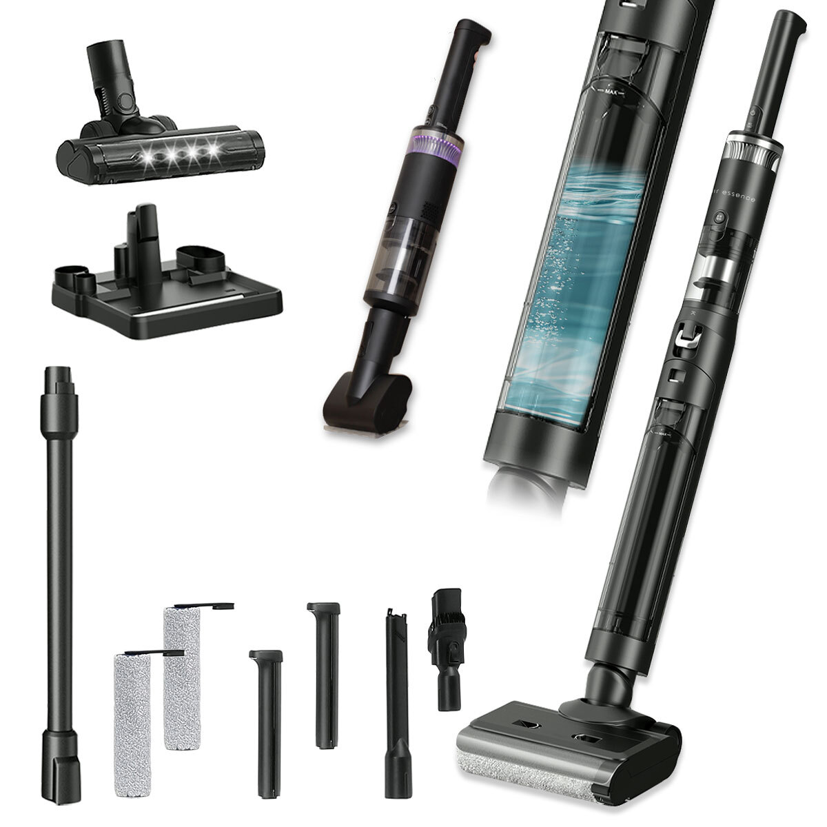 Nass-Trocken Staubsauger Air Essence Typhoon Drive Jet 150 AirWatt Akku Staubsauger mit Wischfunktion