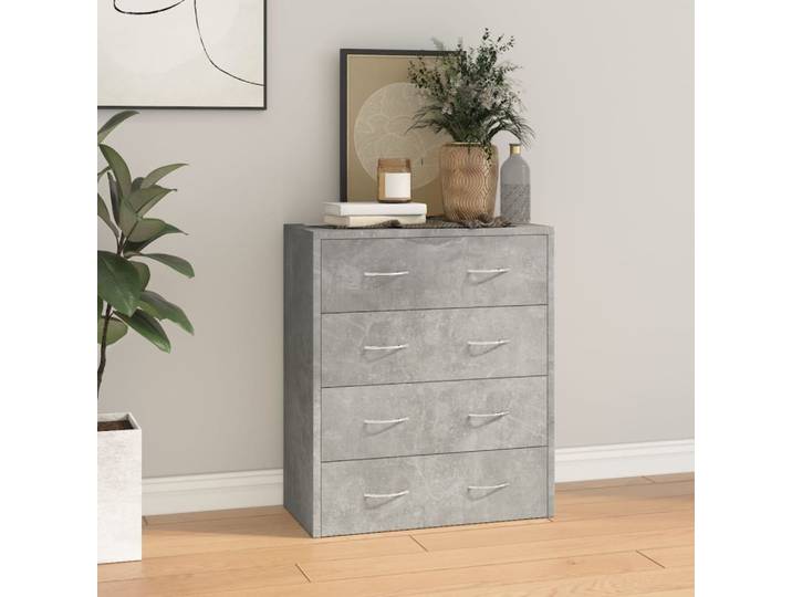 vidaXL Commode avec 4 tiroirs 60x30\,5x71 cm gris béton
